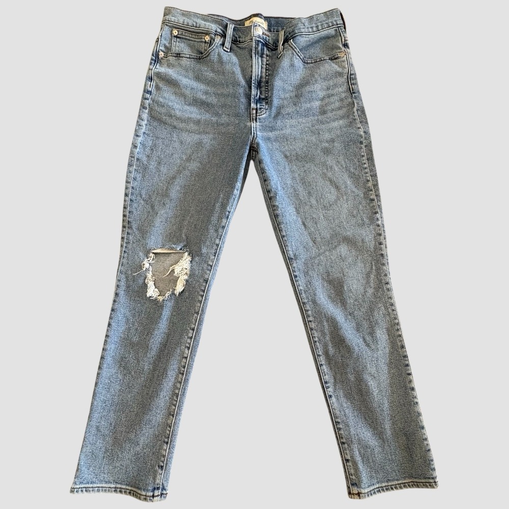Madewell the Perfect Vintage Jeans Women 30 Blue High Rise Distressed Knee
